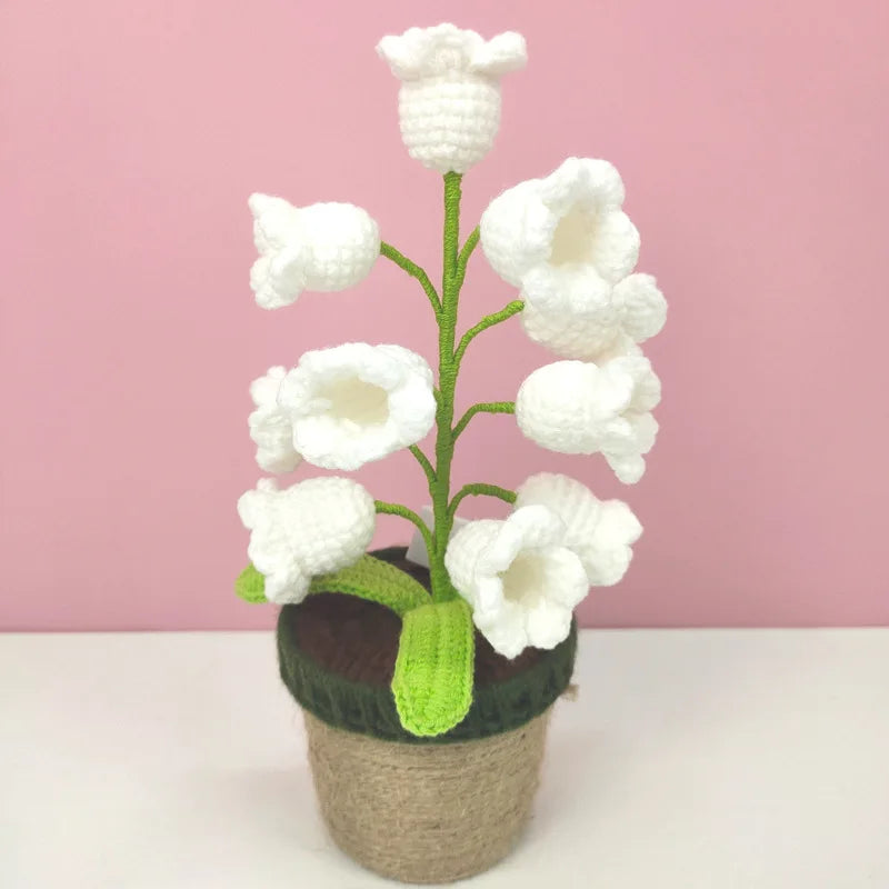 Halloween Cotton Rope Knitted Lily of the Valley Lamp Cozy for Spooky Autumn Home Decor