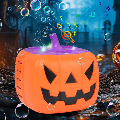 Halloween Pumpkin Bubble Machine with Spooky Sound and Light Effects for Festive Party Decorations