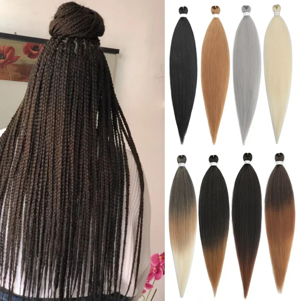 Ombre Purple Yaki Texture Pre-Stretched Braids Hair Extensions for Halloween Costumes and Creative Styles