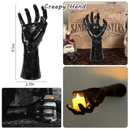 Life-Size Creepy Wall-Mounted Candle Holders for Halloween Decor and Spooky Home Accents