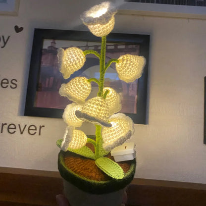 Halloween Cotton Rope Knitted Lily of the Valley Lamp Cozy for Spooky Autumn Home Decor