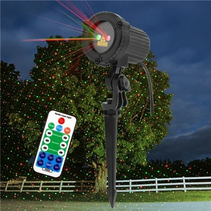 Halloween Outdoor Moving Laser Light Projector Waterproof Garden Decoration with Red, Green, and Blue Dots for Spooky Displays