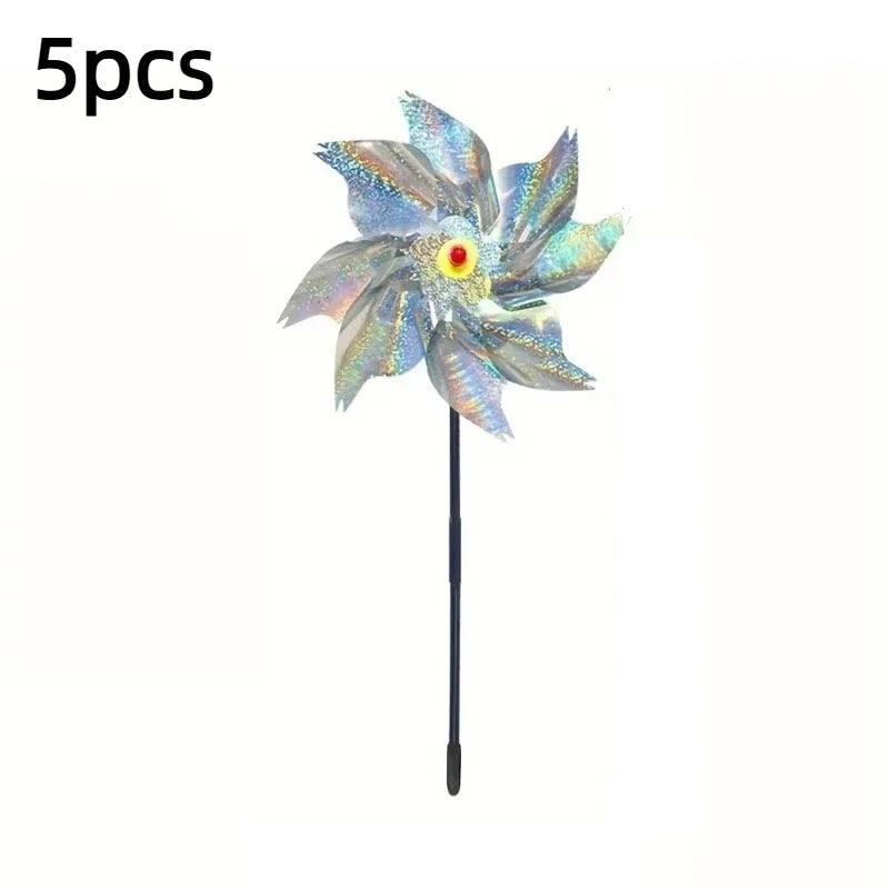 Reflective Windmill Bird Repellent Pinwheels - 5 Pack Eco-Friendly Garden Deterrents for Yard and Orchard Protection 2026