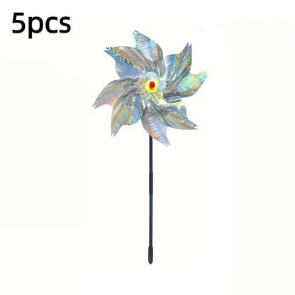 Reflective Windmill Bird Repellent Pinwheels - 5 Pack Eco-Friendly Garden Deterrents for Yard and Orchard Protection 2026