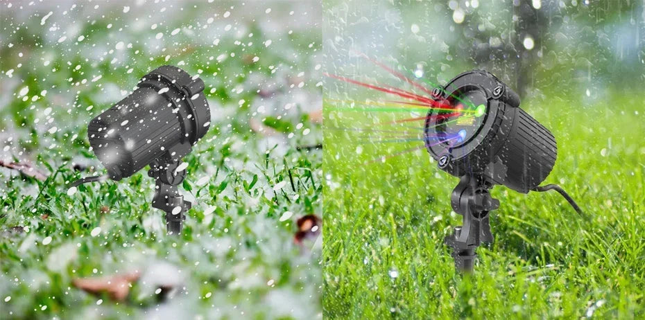 Halloween Outdoor Moving Laser Light Projector Waterproof Garden Decoration with Red, Green, and Blue Dots for Spooky Displays