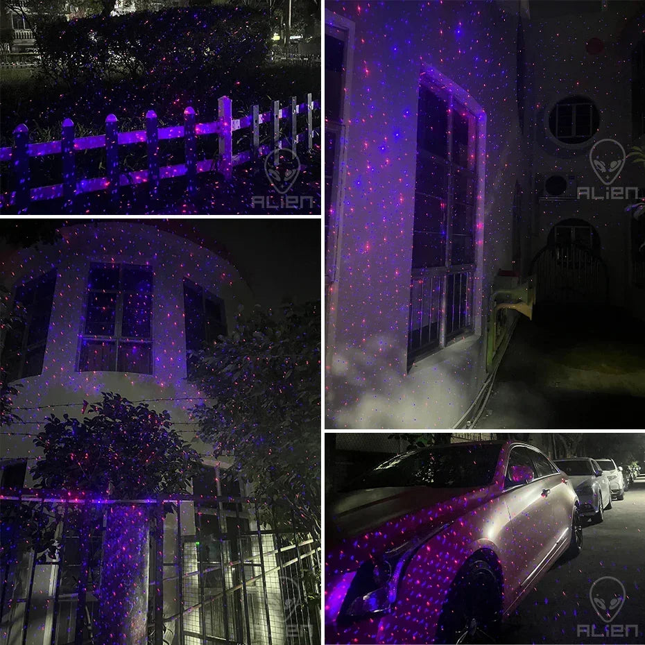 Halloween Outdoor Moving Laser Light Projector Waterproof Garden Decoration with Red, Green, and Blue Dots for Spooky Displays