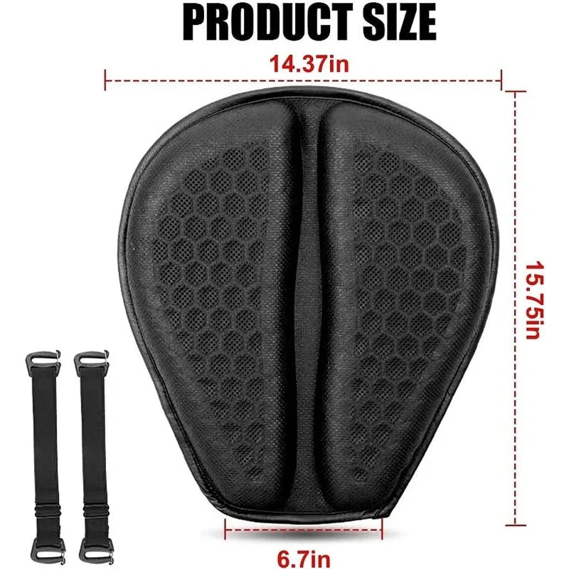 RideComfort | Motorcycle Gel Seat Cushion with 3D Honeycomb Design & Anti-Slip Base