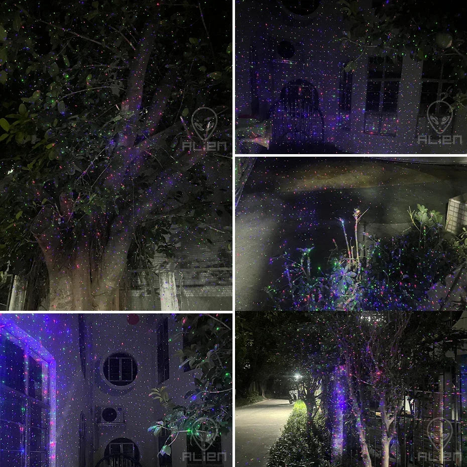 Halloween Outdoor Moving Laser Light Projector Waterproof Garden Decoration with Red, Green, and Blue Dots for Spooky Displays