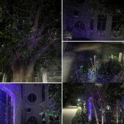 Halloween Outdoor Moving Laser Light Projector Waterproof Garden Decoration with Red, Green, and Blue Dots for Spooky Displays