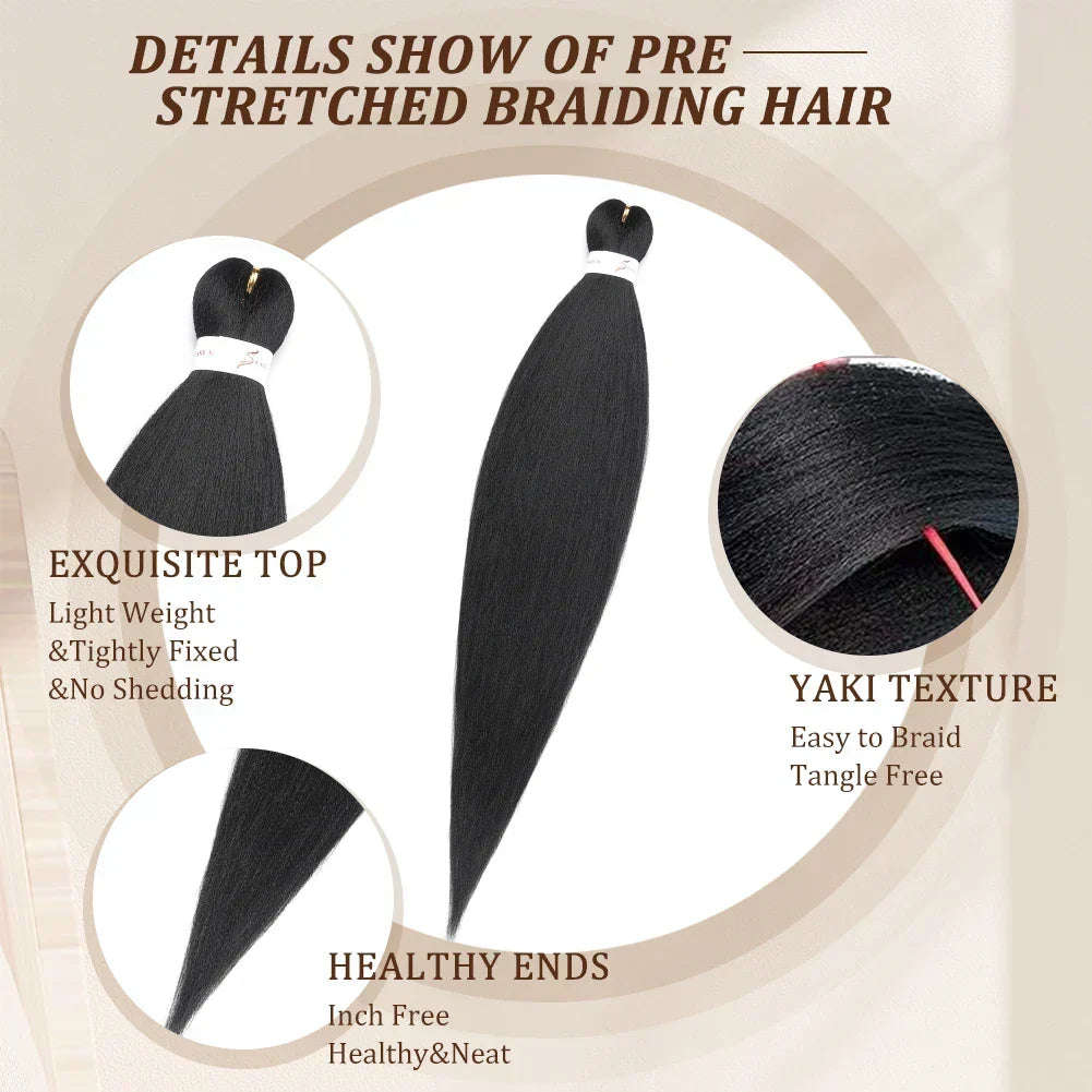 Ombre Purple Yaki Texture Pre-Stretched Braids Hair Extensions for Halloween Costumes and Creative Styles
