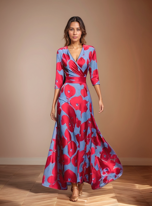 Quendolin Elegant Floral Maxi Summer Dress