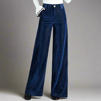 Pantalon évasé en velours chic pour femmes - Coupe flatteuse, couleurs polyvalentes et confort ultime