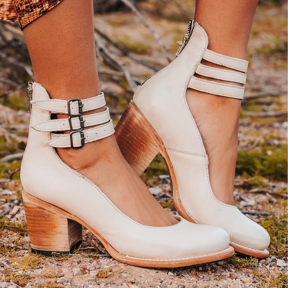 Florence Premium Strappy Ankle Strap Block Heel Boots – Elegant Women's Footwear Collection