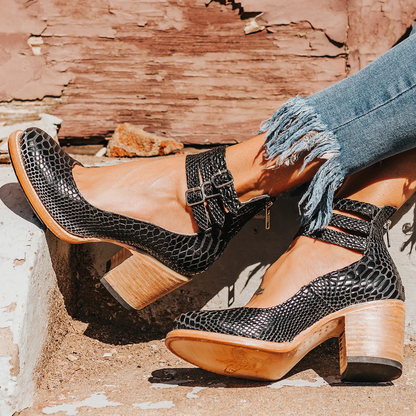 Florence Premium Strappy Ankle Strap Block Heel Boots – Elegant Women's Footwear Collection