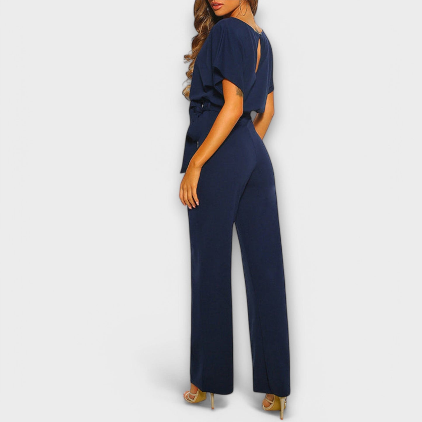 Jenny Belted Wide-Leg Jumpsuit Stylish Comfortable Elegant Fit