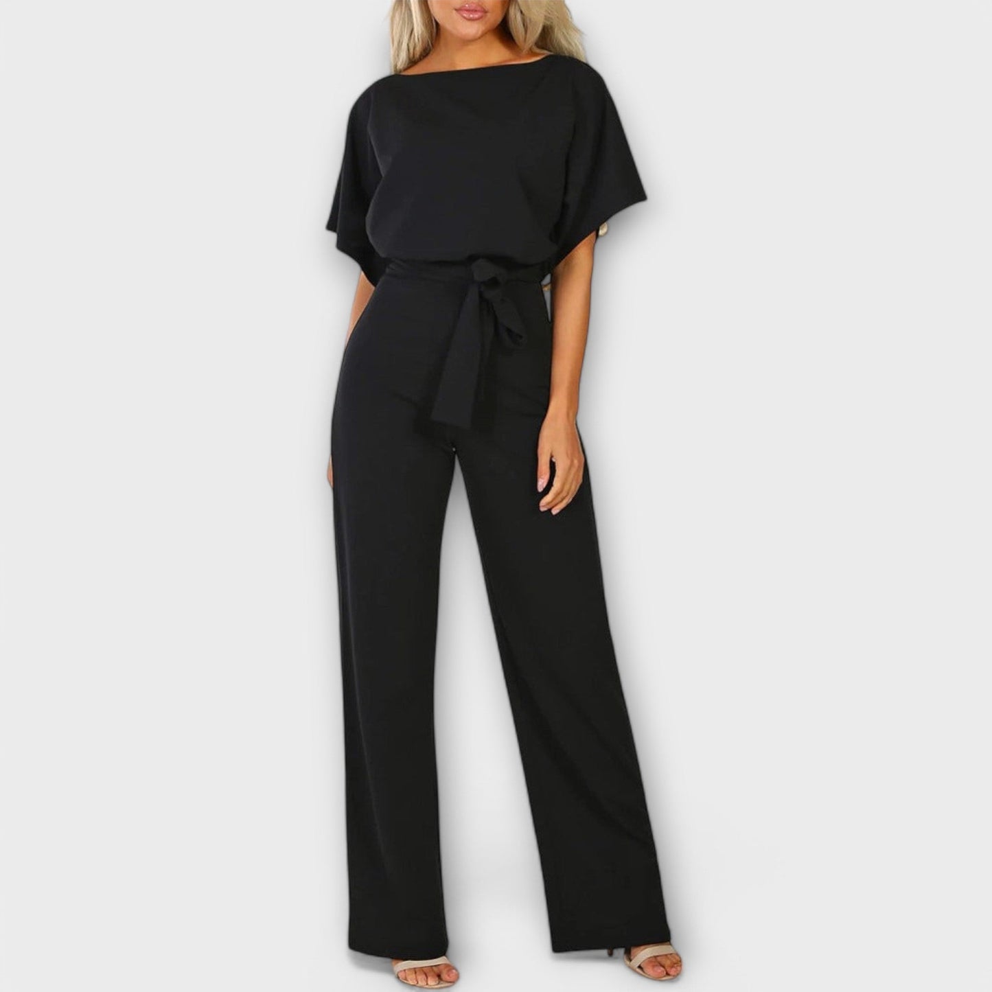 Jenny Belted Wide-Leg Jumpsuit Stylish Comfortable Elegant Fit