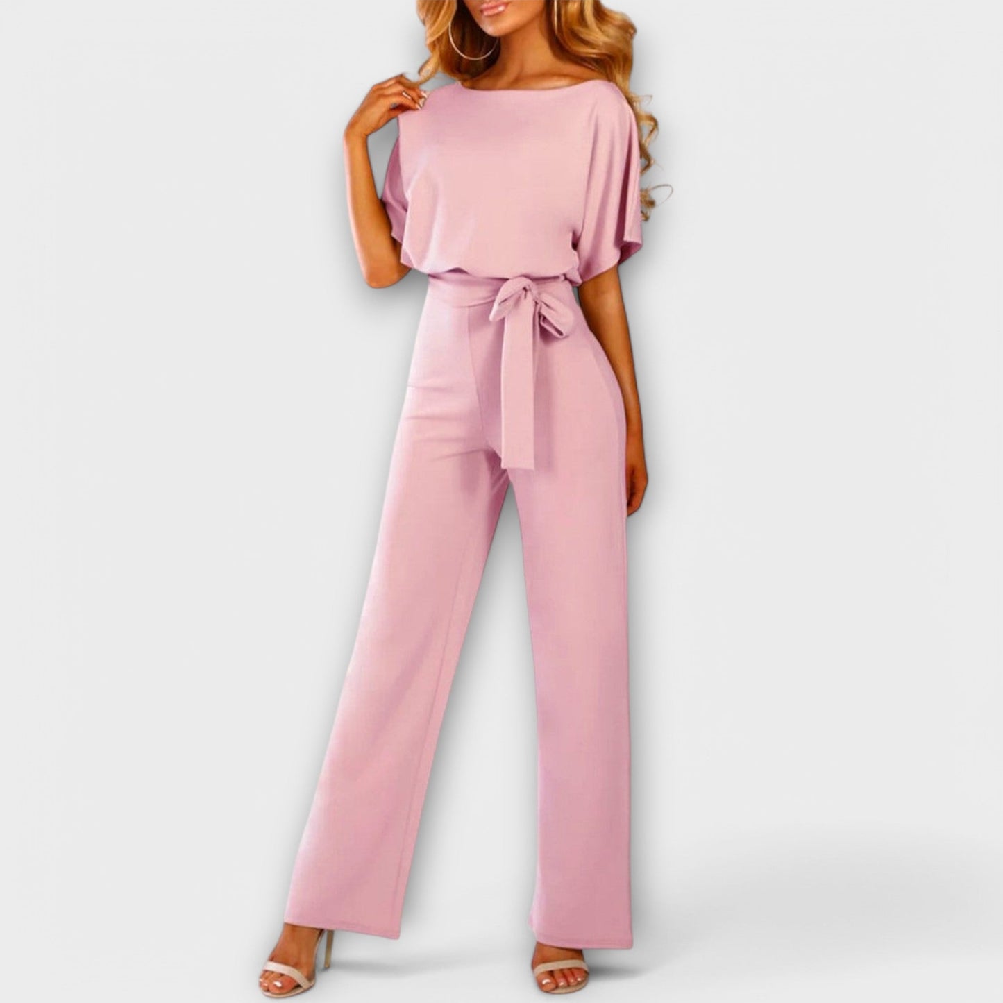 Jenny Belted Wide-Leg Jumpsuit Stylish Comfortable Elegant Fit