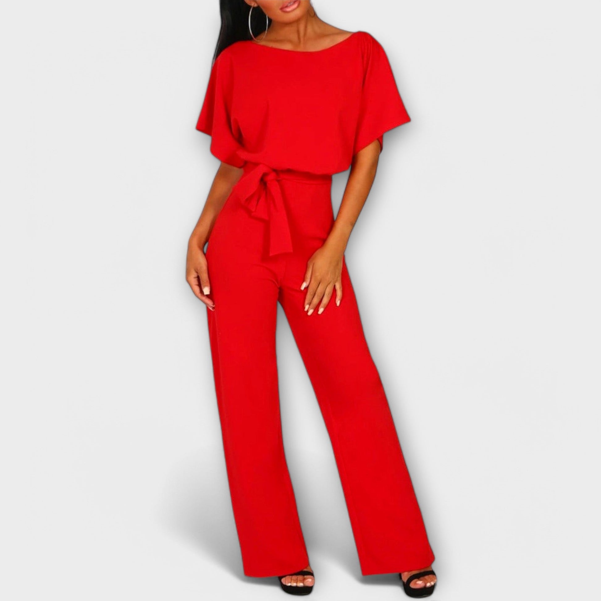 Jenny Belted Wide-Leg Jumpsuit Stylish Comfortable Elegant Fit