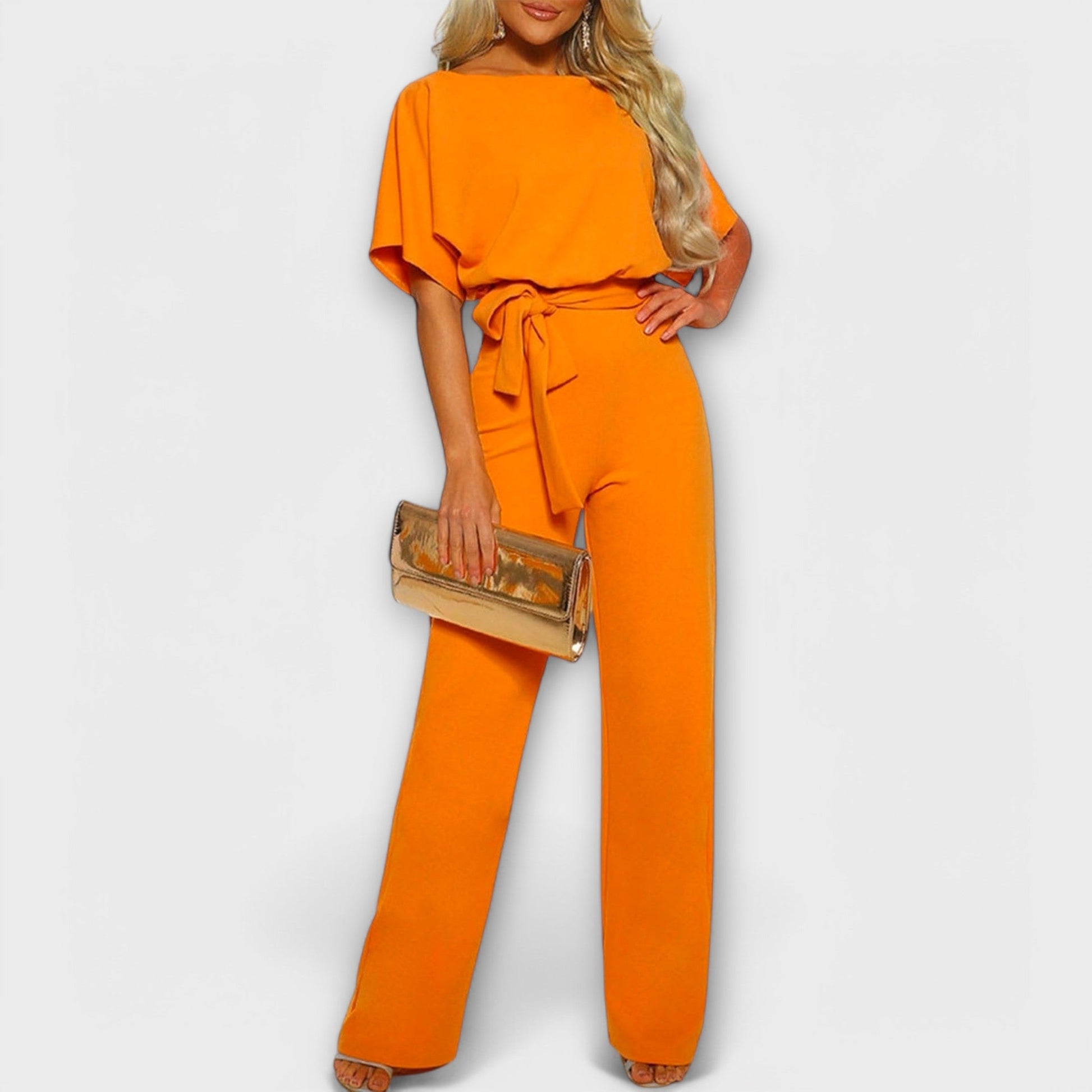 Jenny Belted Wide-Leg Jumpsuit Stylish Comfortable Elegant Fit