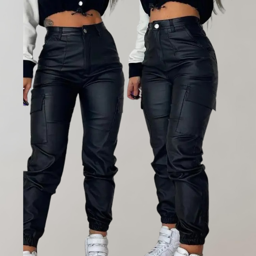 Pantalon cargo fuselé confortable et polyvalent pour femmes – Design en polyester stylé parfait pour l’hiver