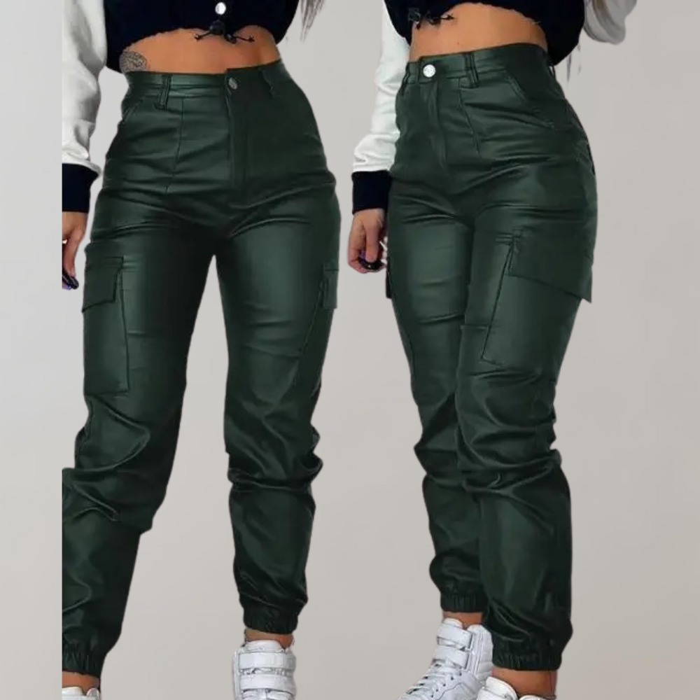 Pantalon cargo fuselé confortable et polyvalent pour femmes – Design en polyester stylé parfait pour l’hiver
