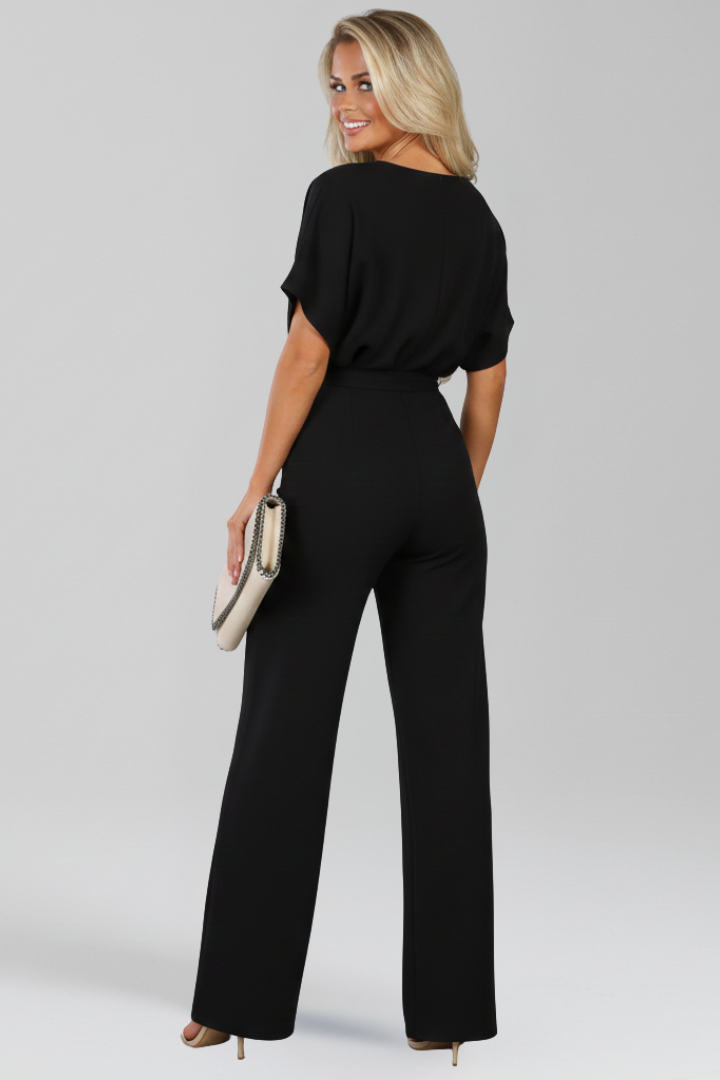 Danielle | Combinaison classique à jambes larges pour femmes avec ceinture à nouer