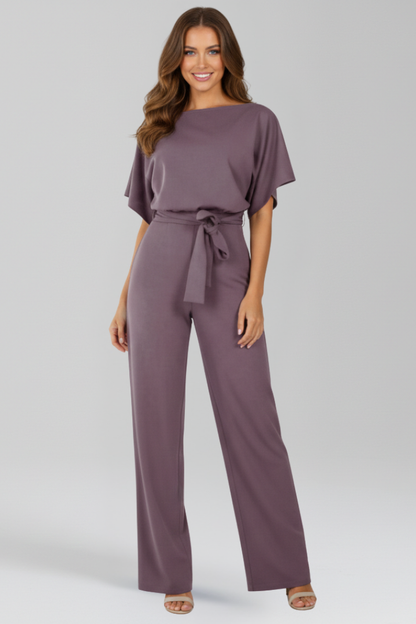 Danielle | Combinaison classique à jambes larges pour femmes avec ceinture à nouer