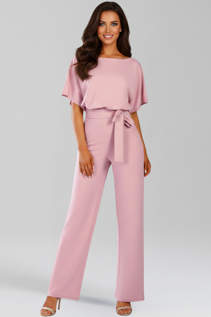 Danielle | Combinaison classique à jambes larges pour femmes avec ceinture à nouer