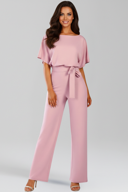 Danielle | Combinaison classique à jambes larges pour femmes avec ceinture à nouer