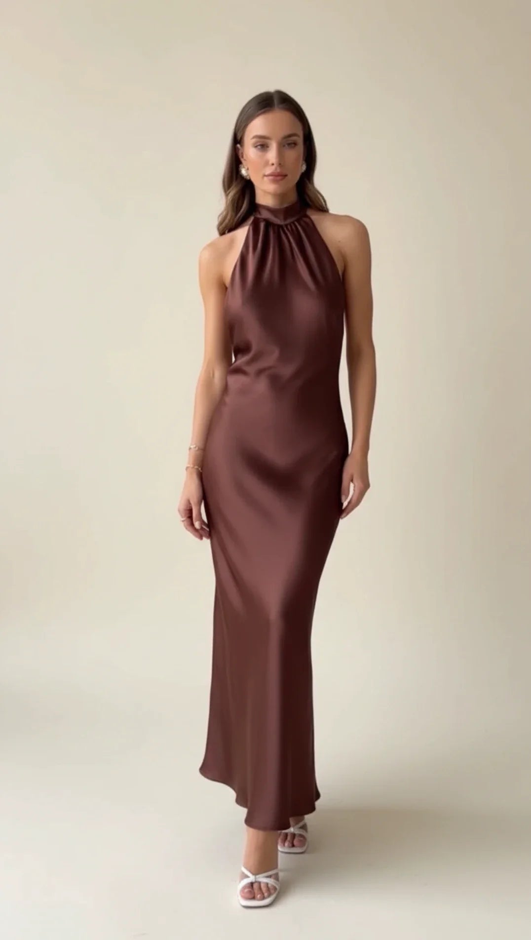 Elegant Halter Sleeveless Maxi Dress