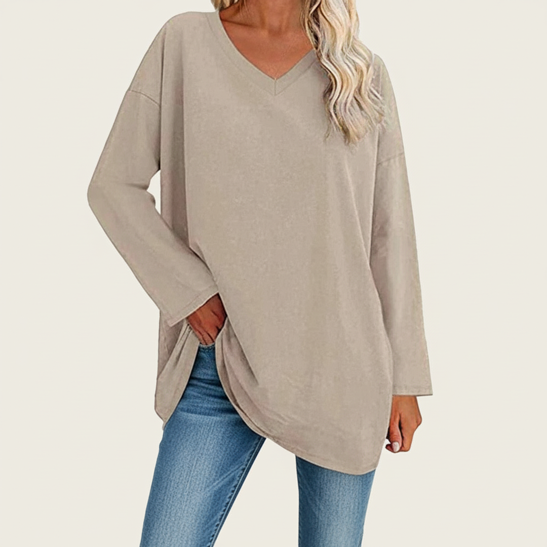 Women's Oversized V-Neck Shirt