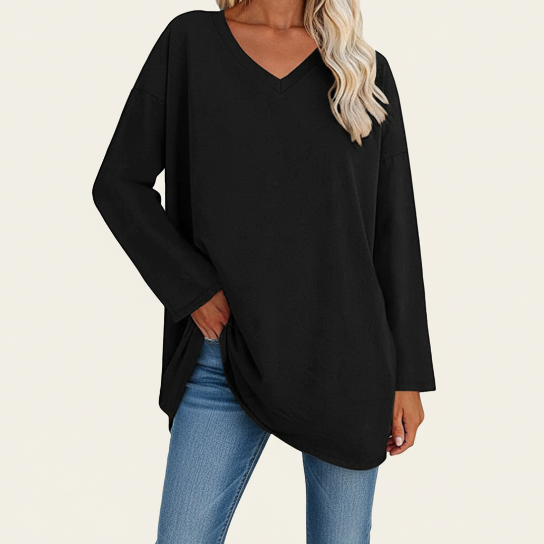 Women's Oversized V-Neck Shirt