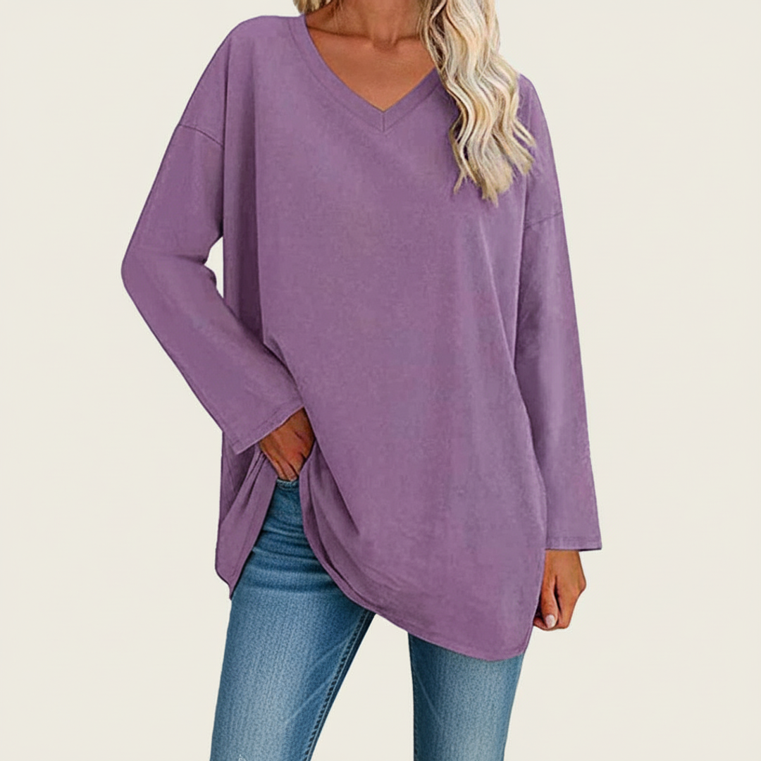 Women's Oversized V-Neck Shirt