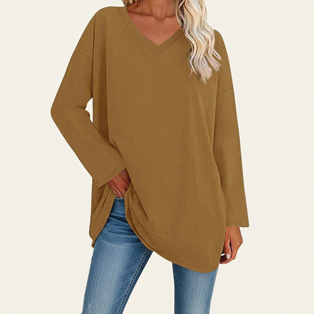 Women's Oversized V-Neck Shirt