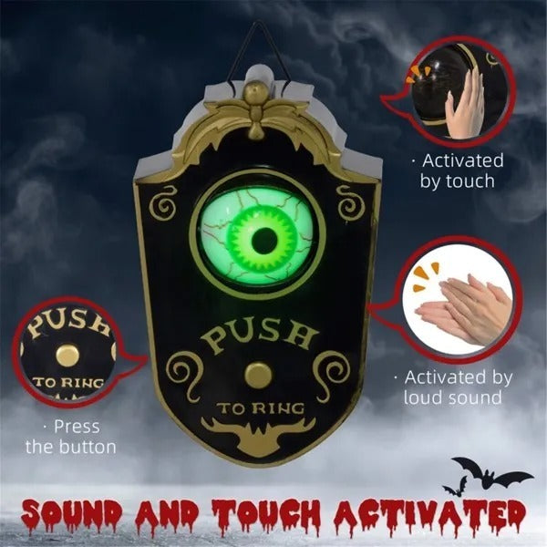 Light-Up Spooky Eyeball Doorbell Halloween Decoration for Haunted House Themes