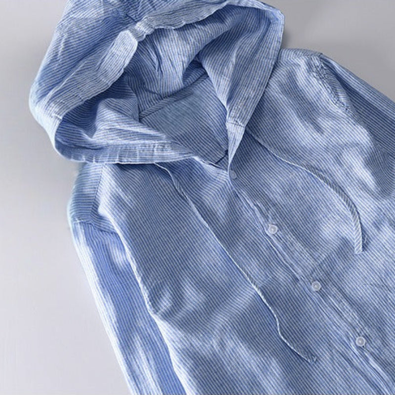 Odelia Hooded Shirt with Tailored Fit and Minimalist Design