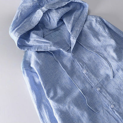 Odelia Hooded Shirt with Tailored Fit and Minimalist Design