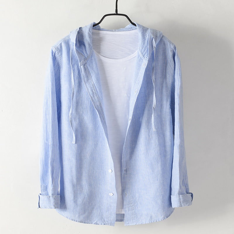 Odelia Hooded Shirt with Tailored Fit and Minimalist Design