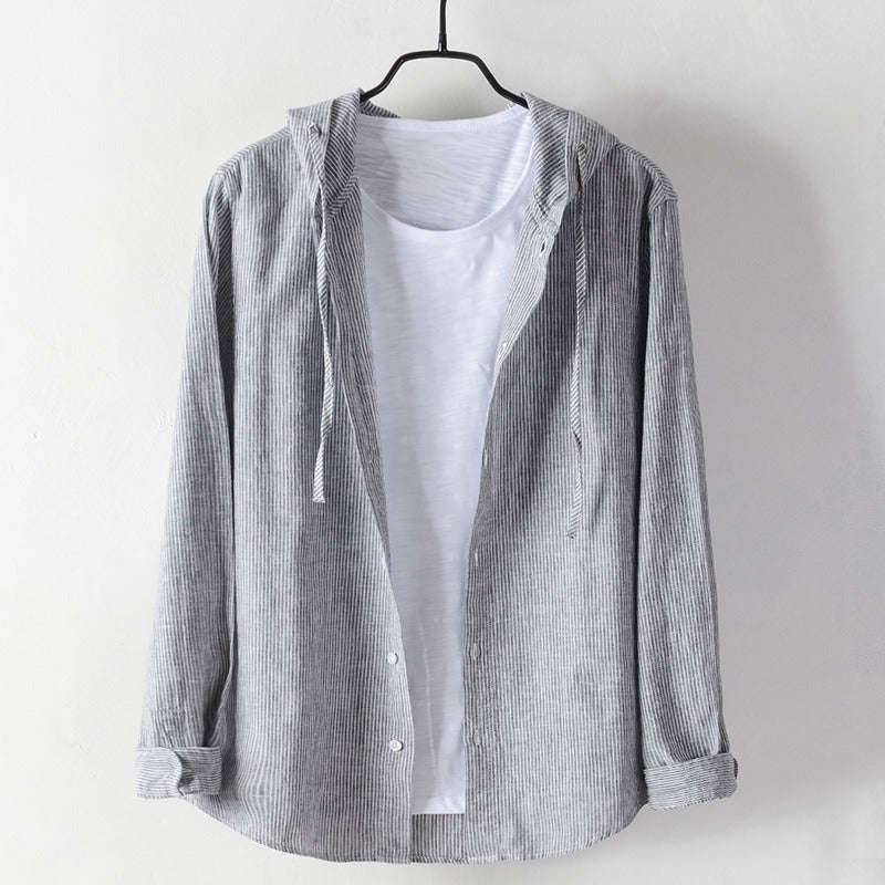 Odelia Hooded Shirt with Tailored Fit and Minimalist Design