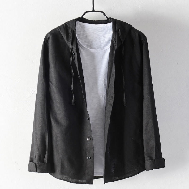 Odelia Hooded Shirt with Tailored Fit and Minimalist Design