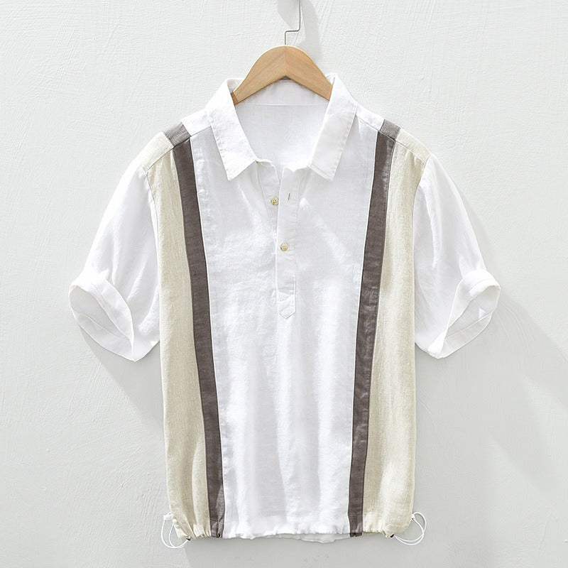 Anderson Linen Shirt for Warm Weather with Adjustable Hem and Paneling