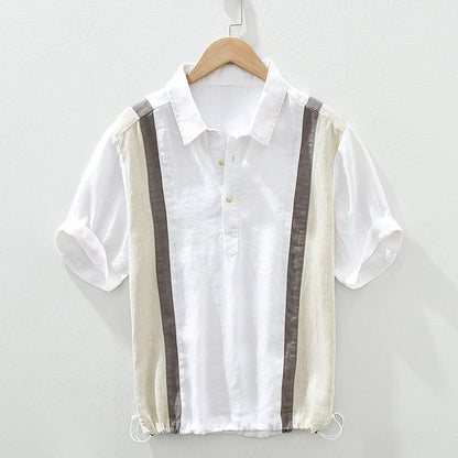 Anderson Linen Shirt for Warm Weather with Adjustable Hem and Paneling