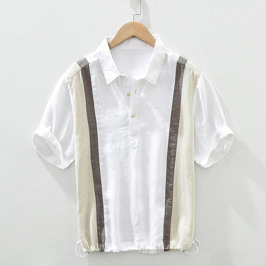 Anderson Linen Shirt for Warm Weather with Adjustable Hem and Paneling