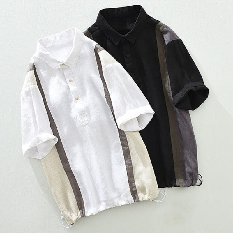 Anderson Linen Shirt for Warm Weather with Adjustable Hem and Paneling