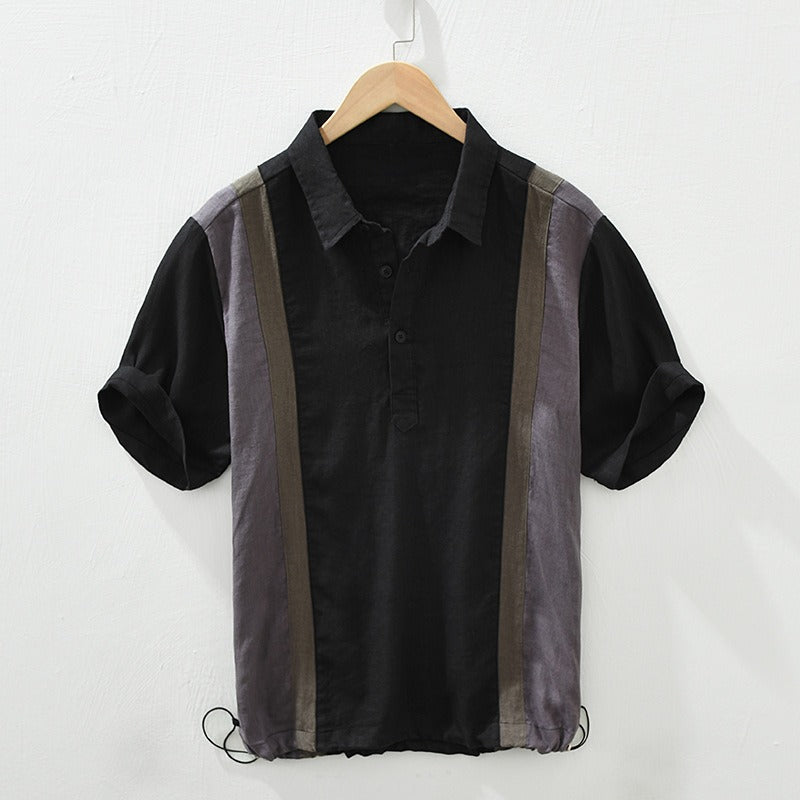 Anderson Linen Shirt for Warm Weather with Adjustable Hem and Paneling
