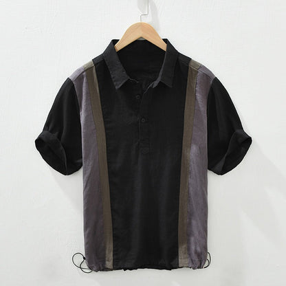 Anderson Linen Shirt for Warm Weather with Adjustable Hem and Paneling