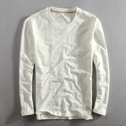 Zen Long Sleeve Shirt with Raw Edge Details and Structured Neckline