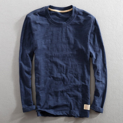 Zen Long Sleeve Shirt with Raw Edge Details and Structured Neckline
