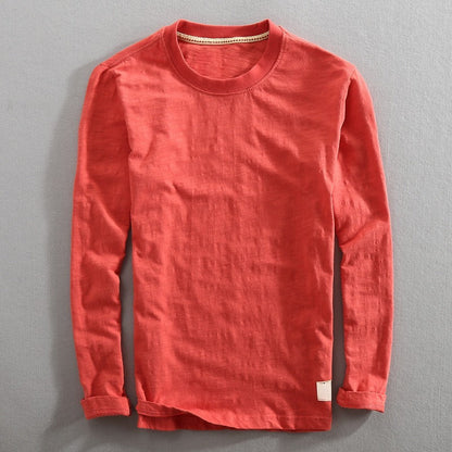 Zen Long Sleeve Shirt with Raw Edge Details and Structured Neckline