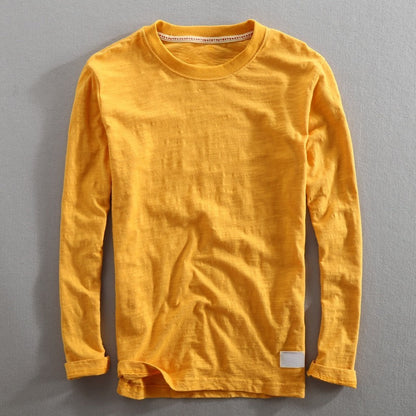Zen Long Sleeve Shirt with Raw Edge Details and Structured Neckline